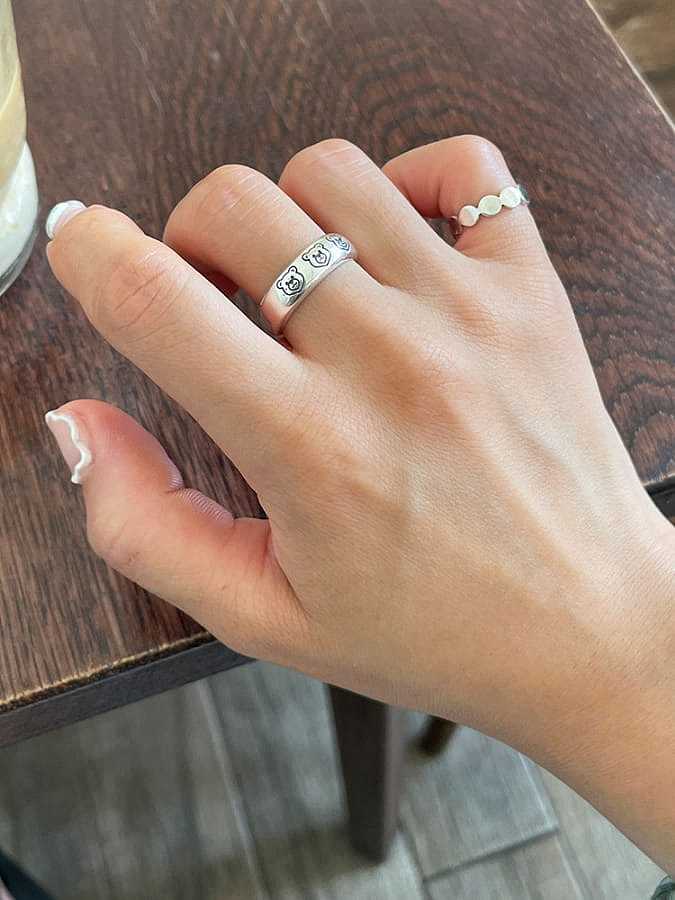 925 Sterling Silver Round Vintage Band Ring