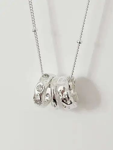 925 Sterling Silver Geometric Vintage Necklace