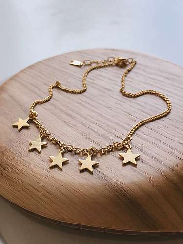 925 Sterling Silver Star Minimalist Anklet