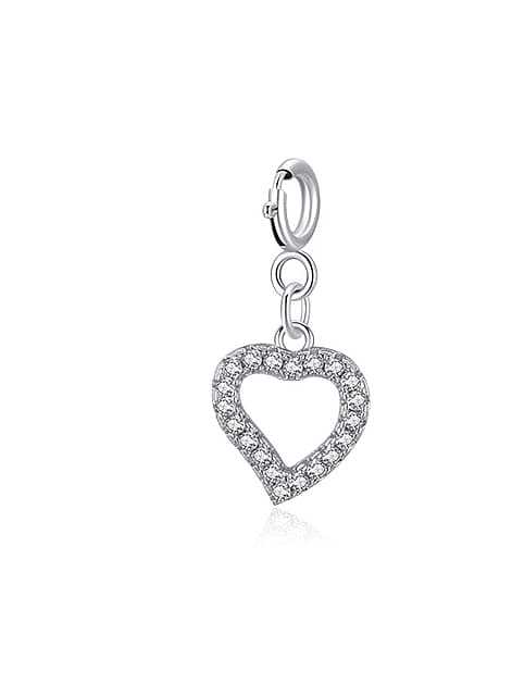 925 Sterling Silver Cubic Zirconia Minimalist Heart Pendant