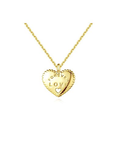 Collier pendentif coeur simple mode en argent sterling 925