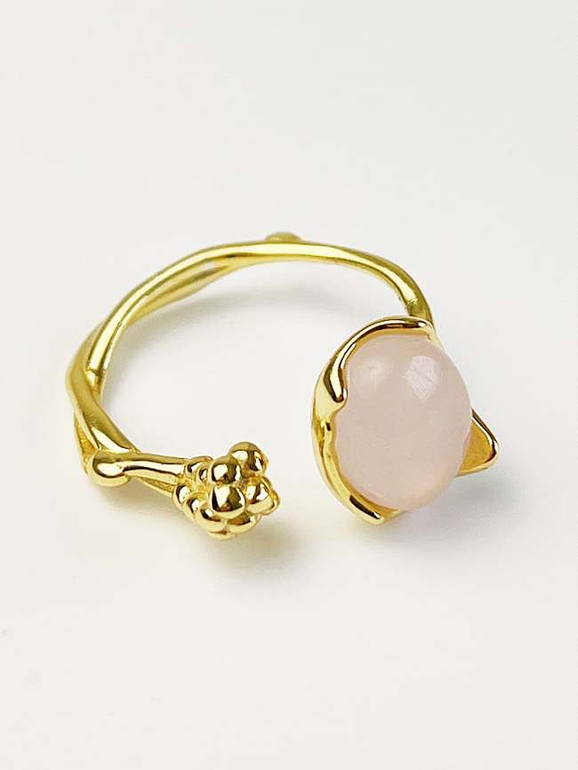 925 Sterling Silver Opal Irregular Minimalist Band Ring