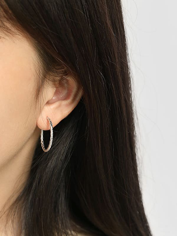 S925 silver minimalist geometry diamond pattern circle earrings
