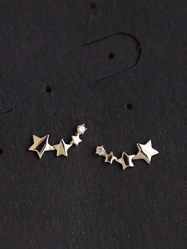 Boucles d'oreilles clous en argent sterling 925 avec oxyde de zirconium tendance étoile