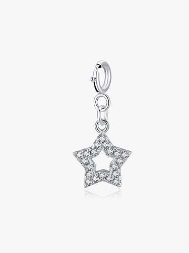 925 Sterling Silver Cubic Zirconia Minimalist Pentagram Pendant