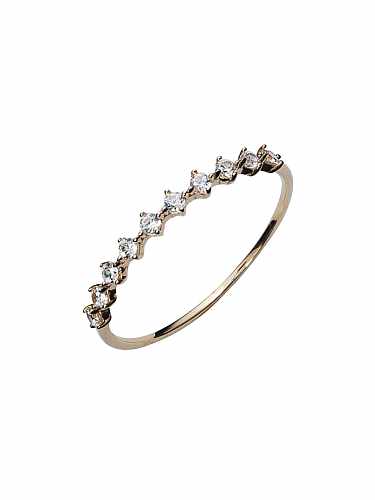 925 Sterling Silver Cubic Zirconia Dainty Band Ring