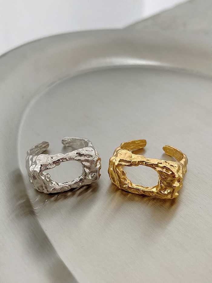 925 Sterling Silver Irregular Geometric Vintage Band Ring