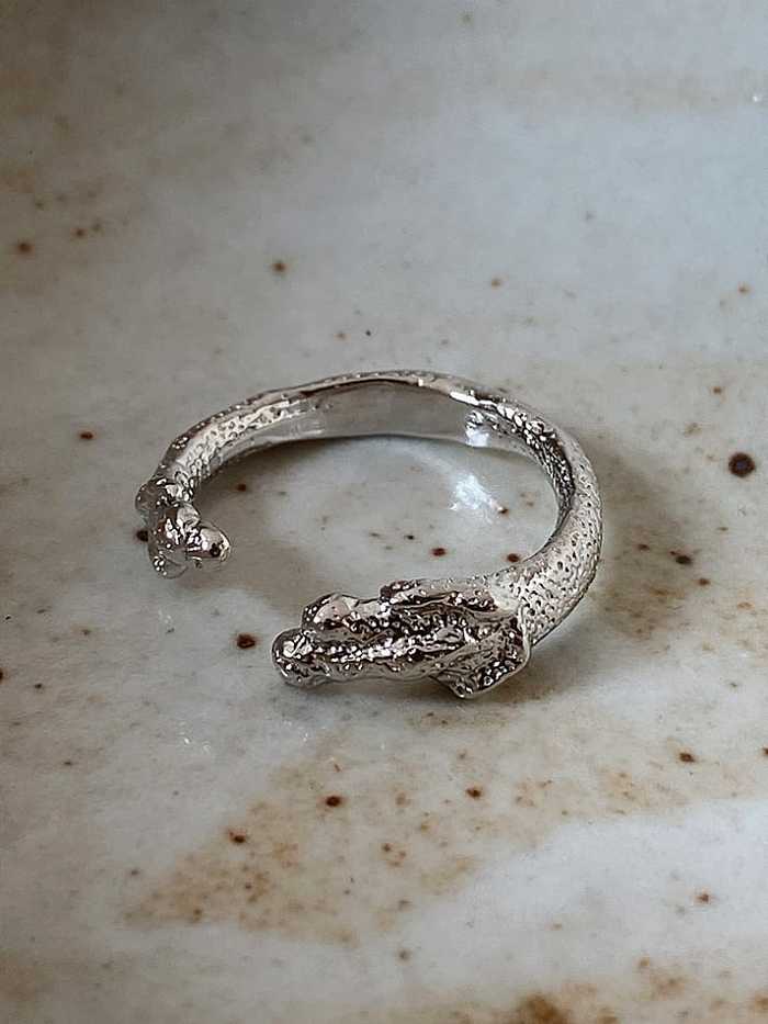 925 Sterling Silver Lizard Vintage Band Ring