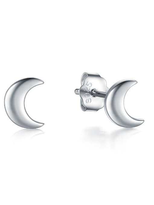 925 Sterling Silver Smotth Geometric Minimalist Stud Earring