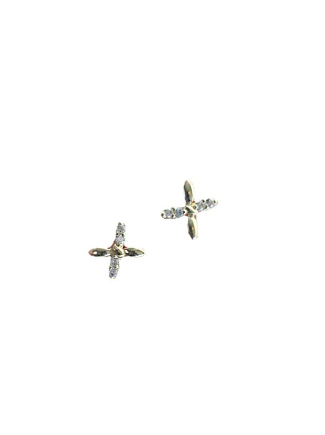 925 Sterling Silver Cubic Zirconia Flower Dainty Stud Earring