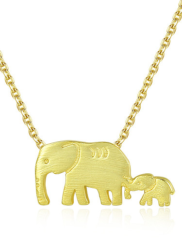 Sterling silver animal cute elephant necklace