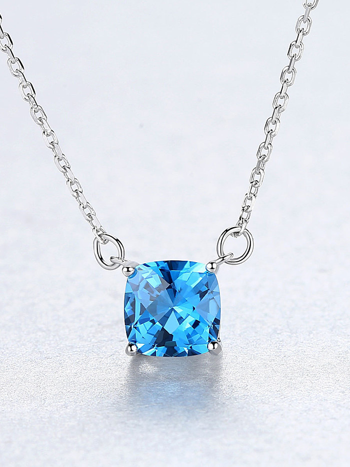925 Sterling Silver With Delicate Square Necklaces