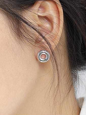 925 Sterling Silver Crystal Geometric Vintage Stud Earring