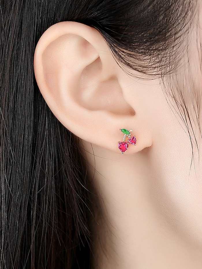 925 Sterling Silver Cubic Zirconia Flower Luxury Stud Earring