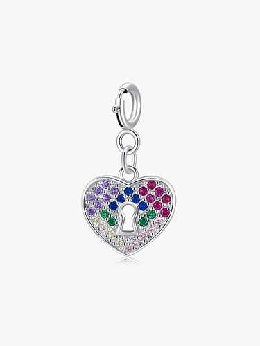 Pendentif coeur minimaliste en argent sterling 925 avec zircone cubique