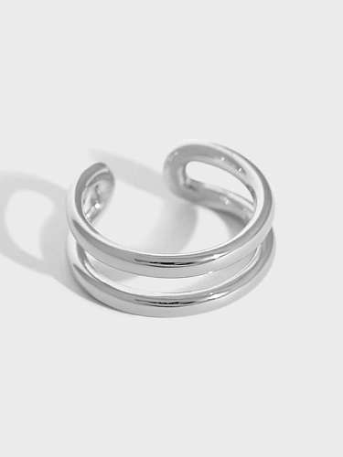 Bague empilable minimaliste géométrique lisse en argent sterling 925