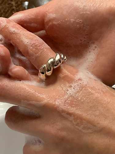 925 Sterling Silver Smooth Irregular Vintage Band Ring