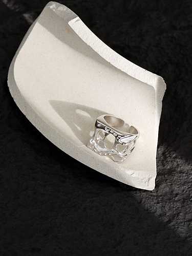 925 Sterling Silver Hollow Geometric Vintage Band Ring