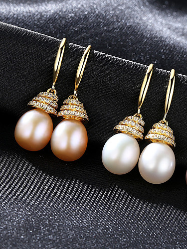 Sterling silver natural pearl earrings