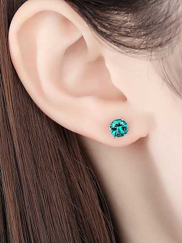 925 Sterling Silver Cloisonne Geometric Minimalist Stud Earring
