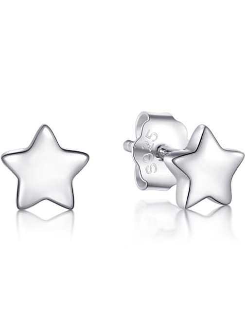 925 Sterling Silver Smotth Geometric Minimalist Stud Earring