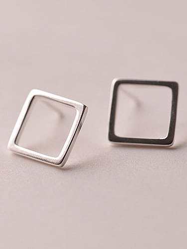 925 Sterling Silver Hollow Geometric Minimalist Stud Earring