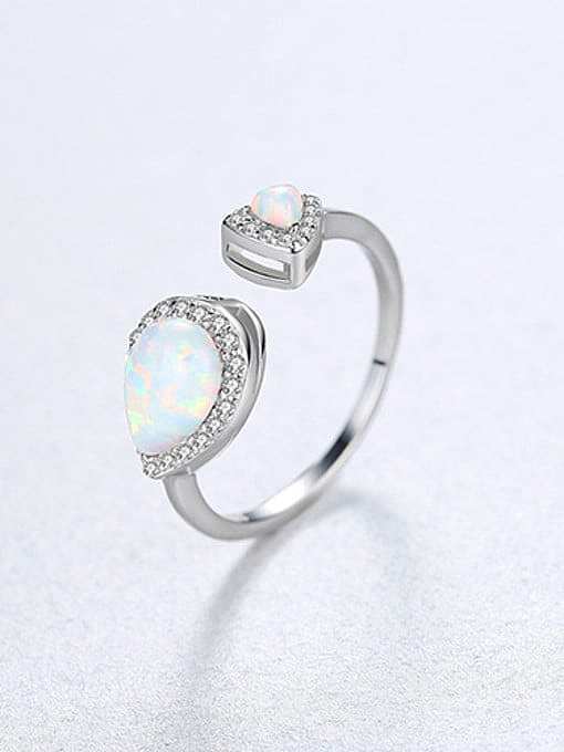 925 Sterling Silver With Personality Water Drop Free size Rings