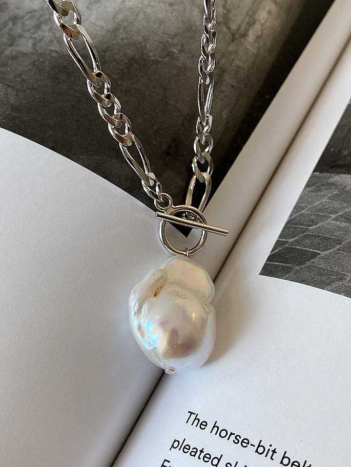 Collier Ot chaîne épaisse en forme de perle en argent sterling 925
