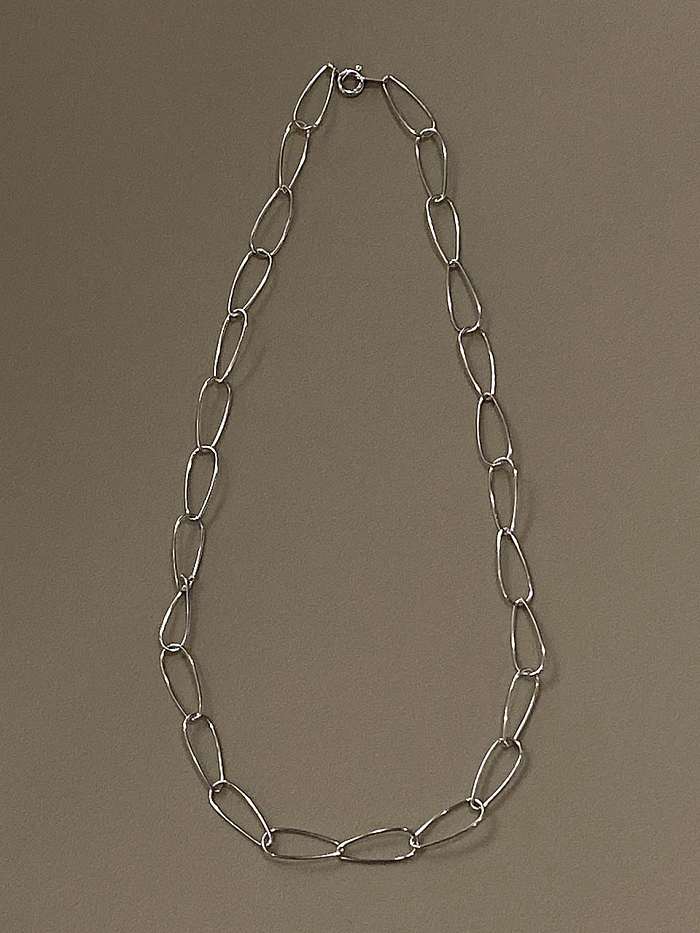 colar de corrente oca simples de prata 925