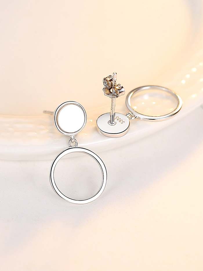 Boucles d'oreilles pendantes minimalistes géométriques en argent sterling 925