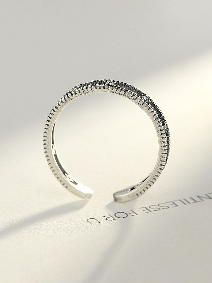 925er Sterlingsilber mit einfachen Vintage-Ringen in freier Größe