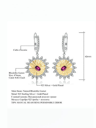 Boucles d'oreilles Huggie de luxe géométriques en topaze de couleur naturelle en argent sterling 925