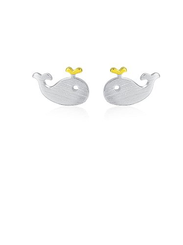 Boucles d'oreilles minimalistes dauphin en argent sterling 925