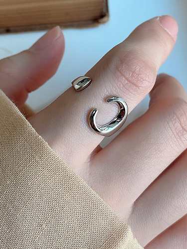 925 Sterling Silver Irregular Minimalist Wrench Free Size Band Ring