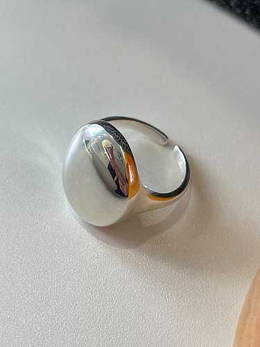 Anel de banda minimalista oval de prata esterlina 925