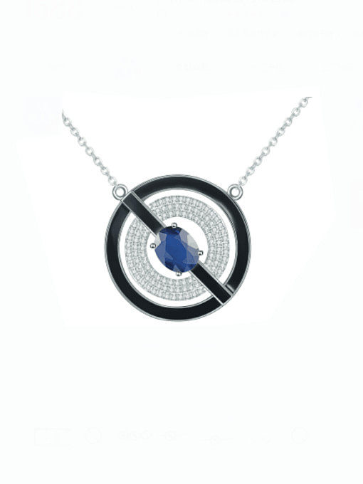 Collar de lujo geométrico de topacio natural de plata de ley 925