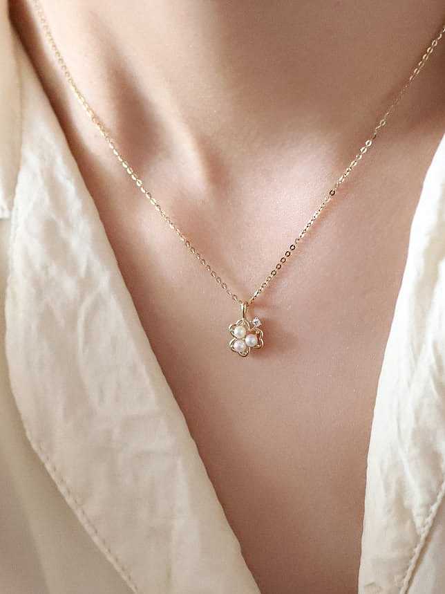 Collar minimalista de perlas de imitación de plata de ley 925