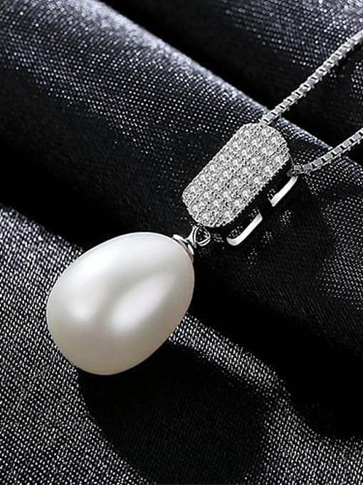 Collier pendentif perle d'eau douce de mode simple en argent sterling 925
