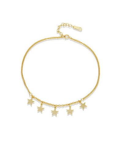 Bracelet de cheville minimaliste étoile en argent sterling 925