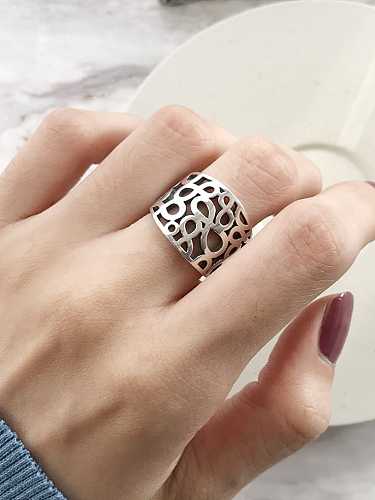 925 Sterling Silver Vintage Eight Character Puzzle Band Ring