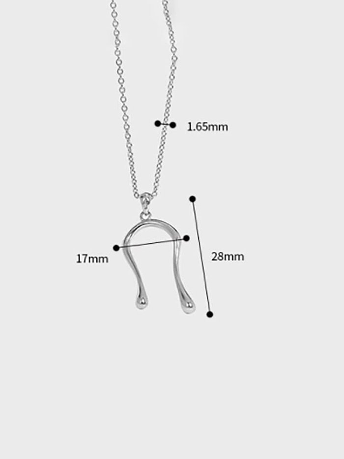 Collier minimaliste géométrique lisse en argent sterling 925