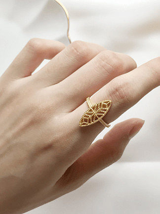Sterling Silver Gold Plated lace ring