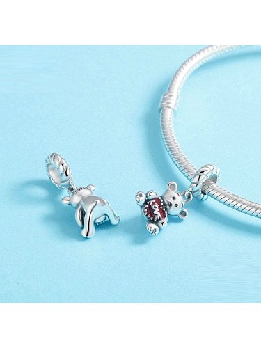 925 silver cute bear charms