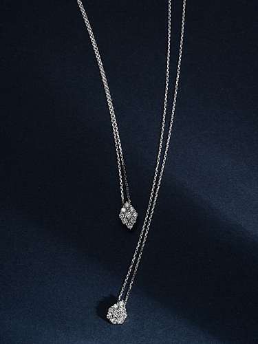 925 Sterling Silber Zirkonia Wassertropfen zierliche Halskette