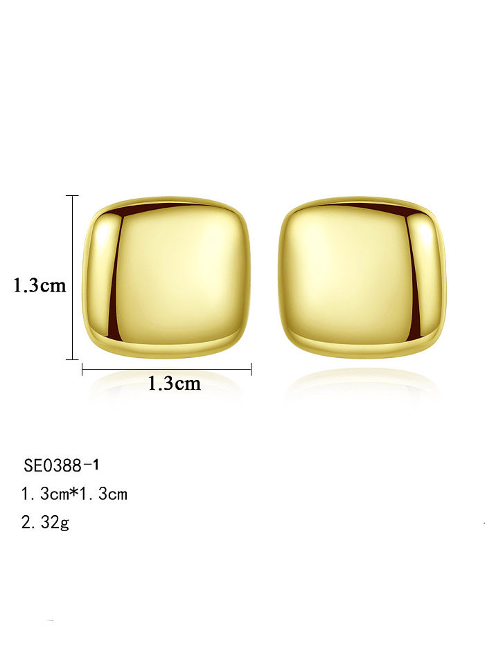 Boucles d'oreilles minimalistes carrées lisses en argent sterling 925