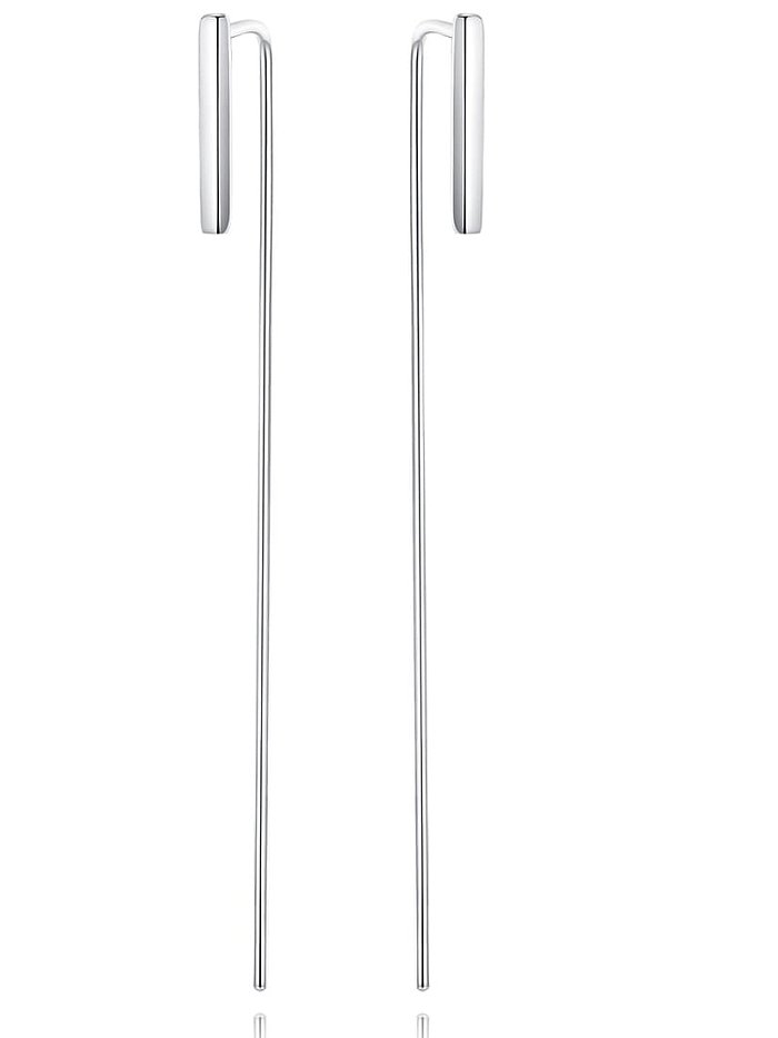 925 Sterling Silver Simple Fashionable l Minimalist Long Ear Hook Thread Earring