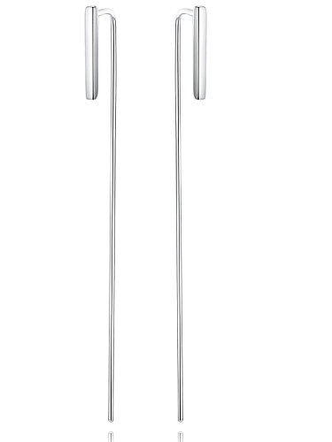 925 Sterling Silver Simple Fashionable l Minimalist Long Ear Hook Thread Earring