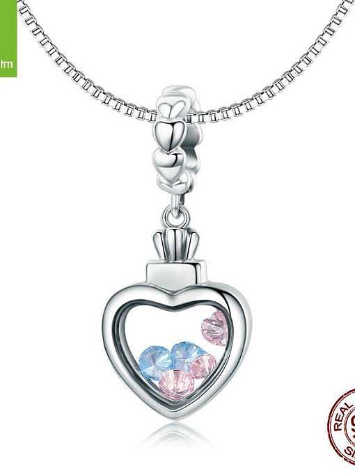 925 silver cute heart charms