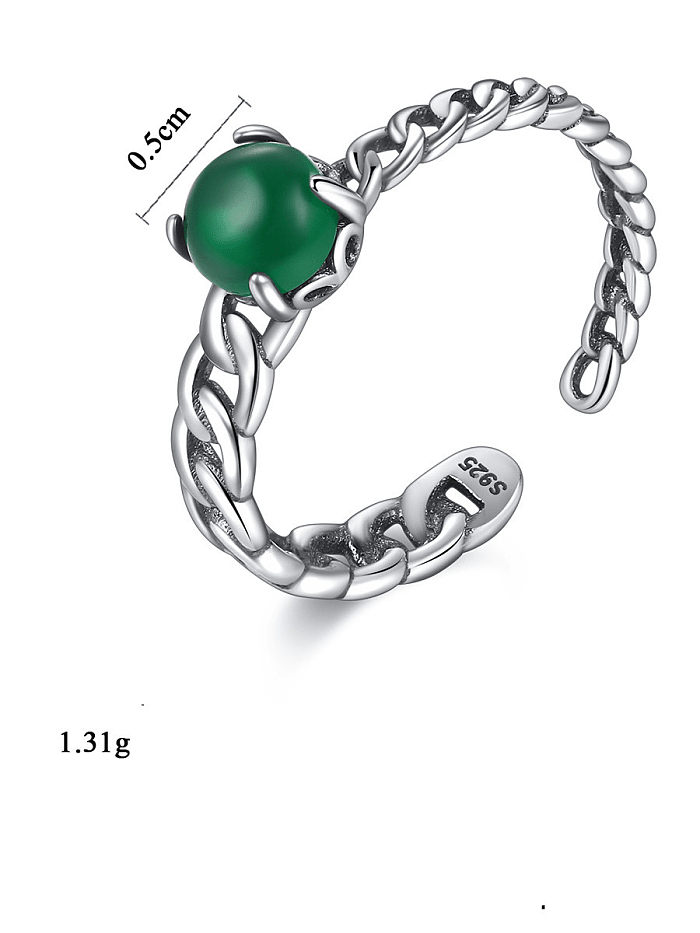 خاتم من الفضة الإسترليني عيار 925 باللون الأخضر الفيروزي