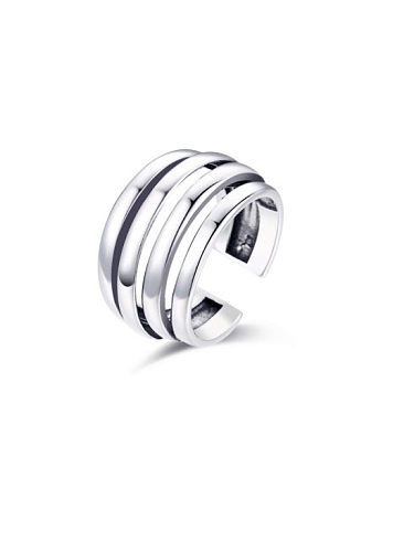 Retro neutraler Ring aus reinem Silber in freier Größe